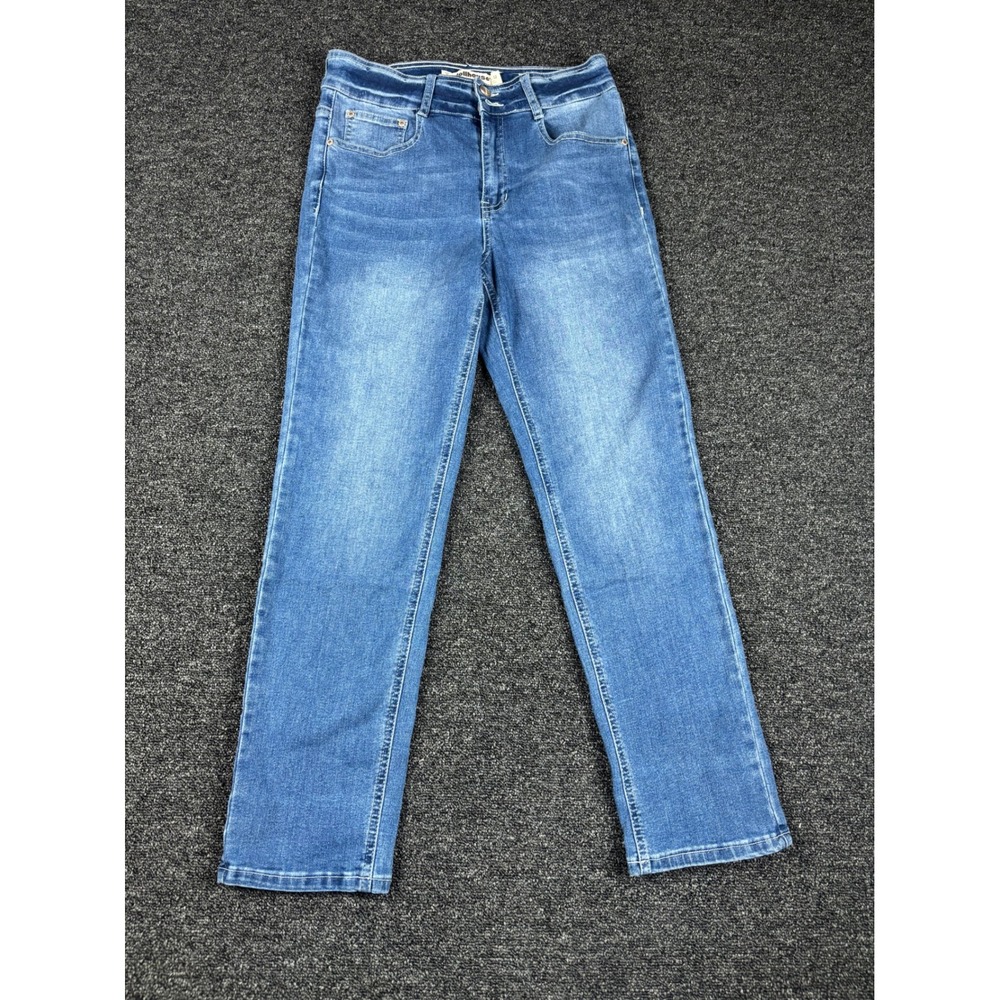 Dollhouse Girls Blue Wash Straight Leg Jeans Size 11/12 Waist‎ 30 Length 24 - Picture 2 of 4